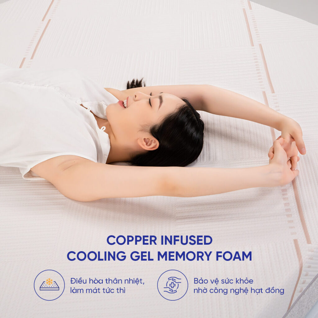 nệm gel memory foam Comfy Lux 1.0